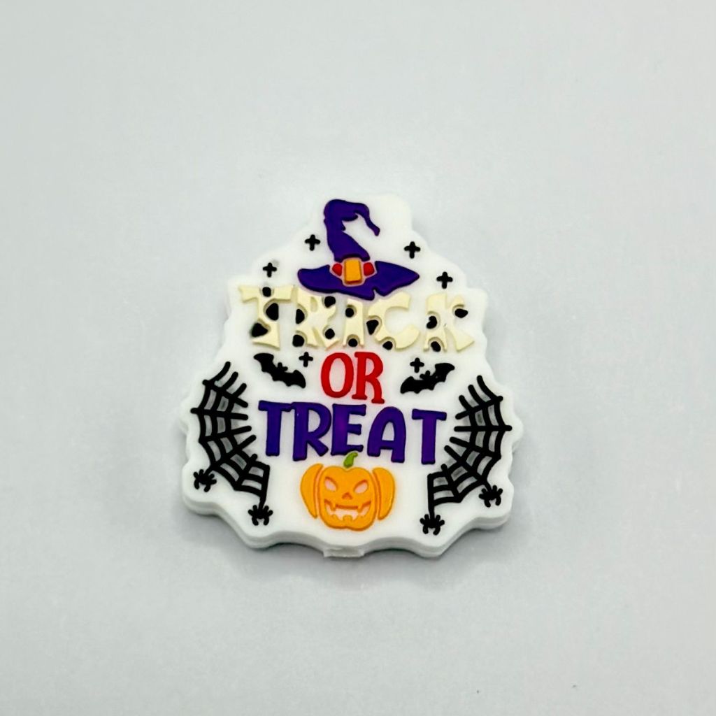 Halloween Wizard Hat Trick or Treat Pumpkin Spider Web Silicone Focal Beads