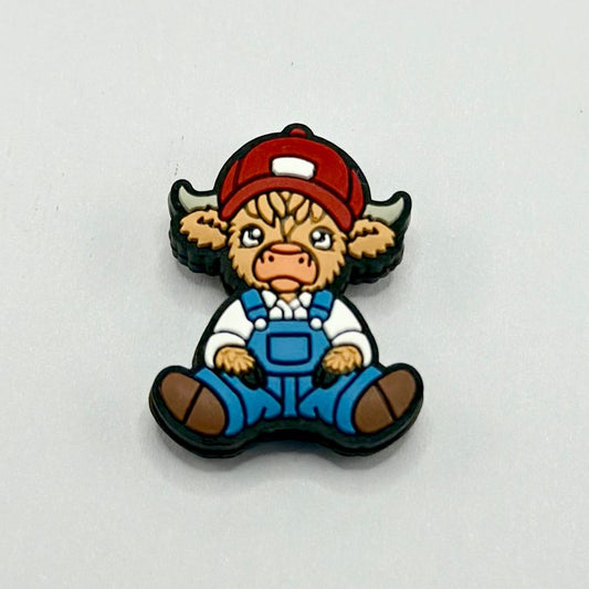 Overalls Red Hat Calf Cartoon Cowboy Silicone Focal Beads