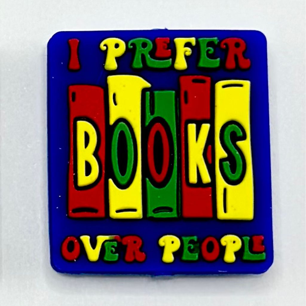 "I Prefer Books Over People" Library Bookshelves Juneteenth Mix Silicone Focal Beads