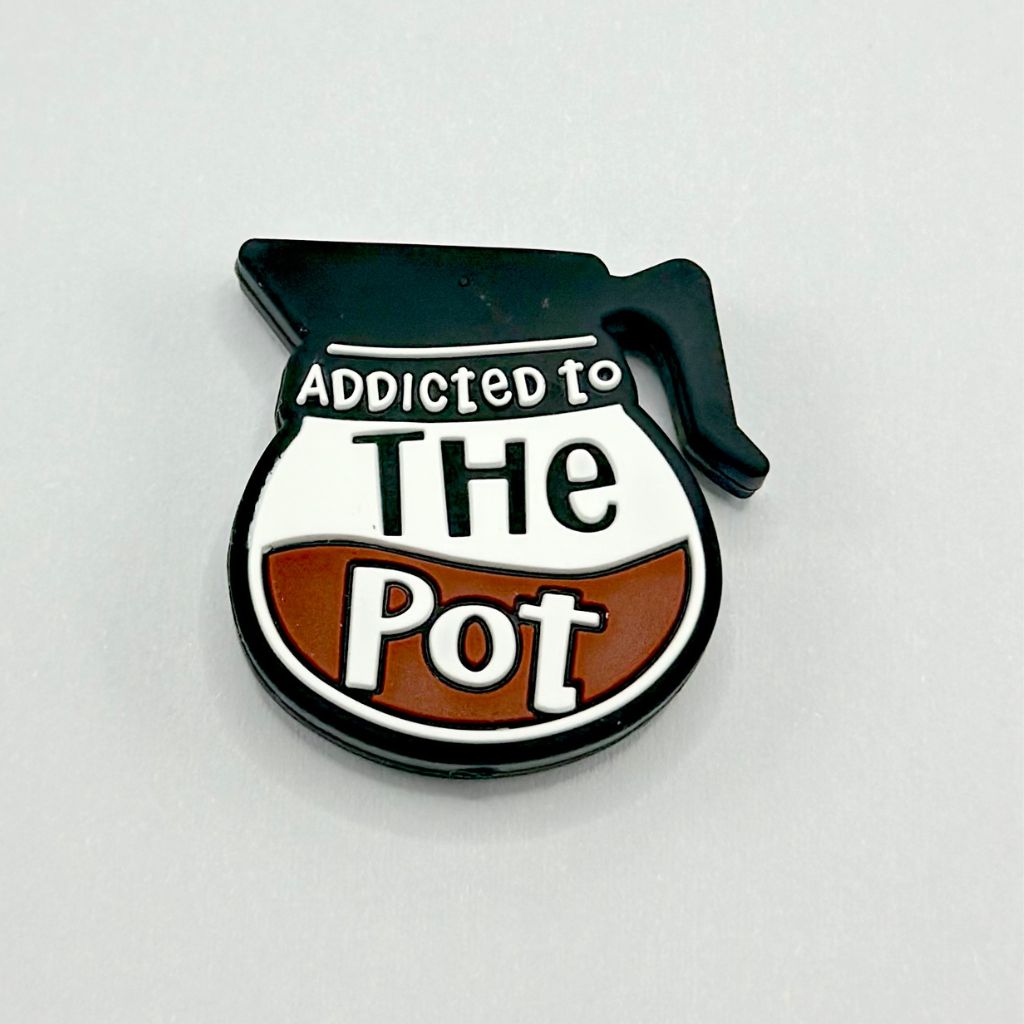 ''Addicted to the Pot" Text Drug Weed Marijuana on Silicone Focal Beads