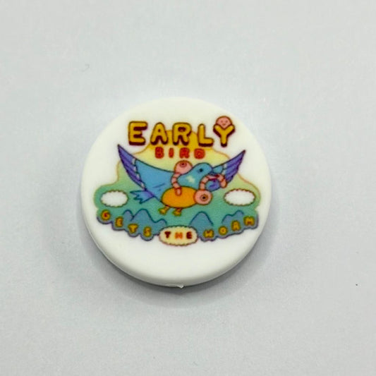 Early Bird Gets the Worm Silicone Focal Beads