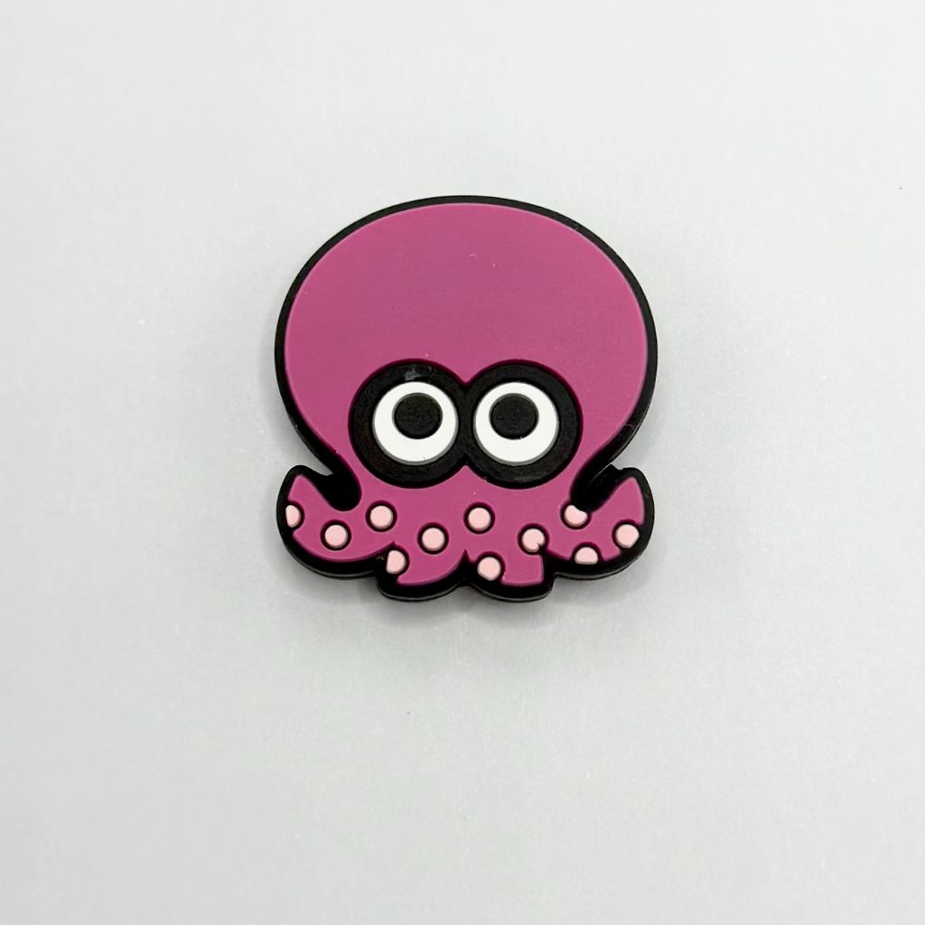 Cute Tiny Pink Octopus with Large Eyes Silicone Focal Beads