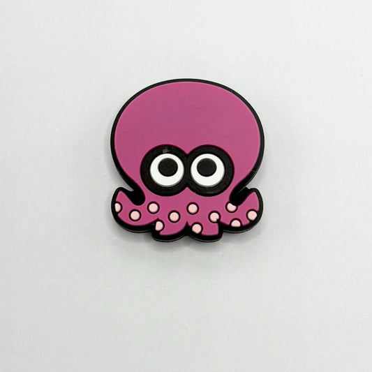 Cute Tiny Pink Octopus with Large Eyes Silicone Focal Beads