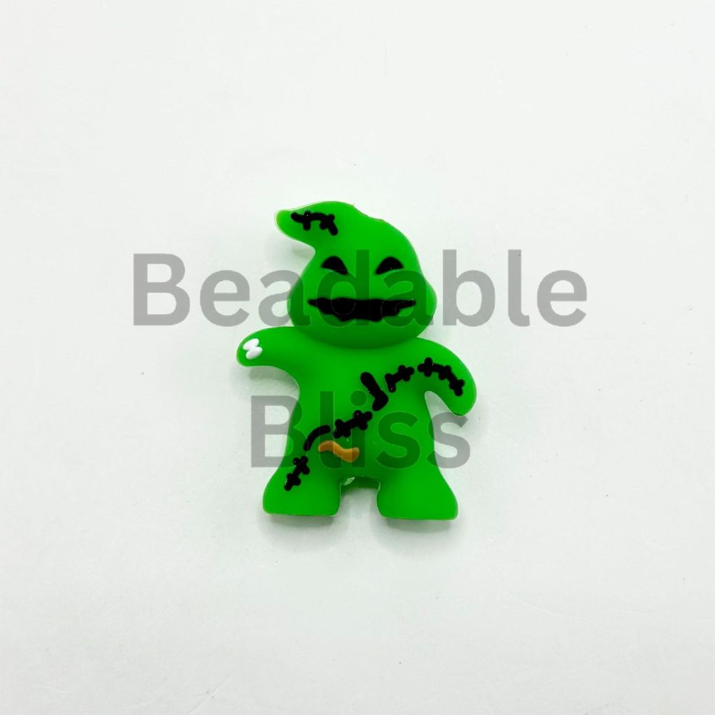 Little Green Color Monster 3D Silicone Focal Beads