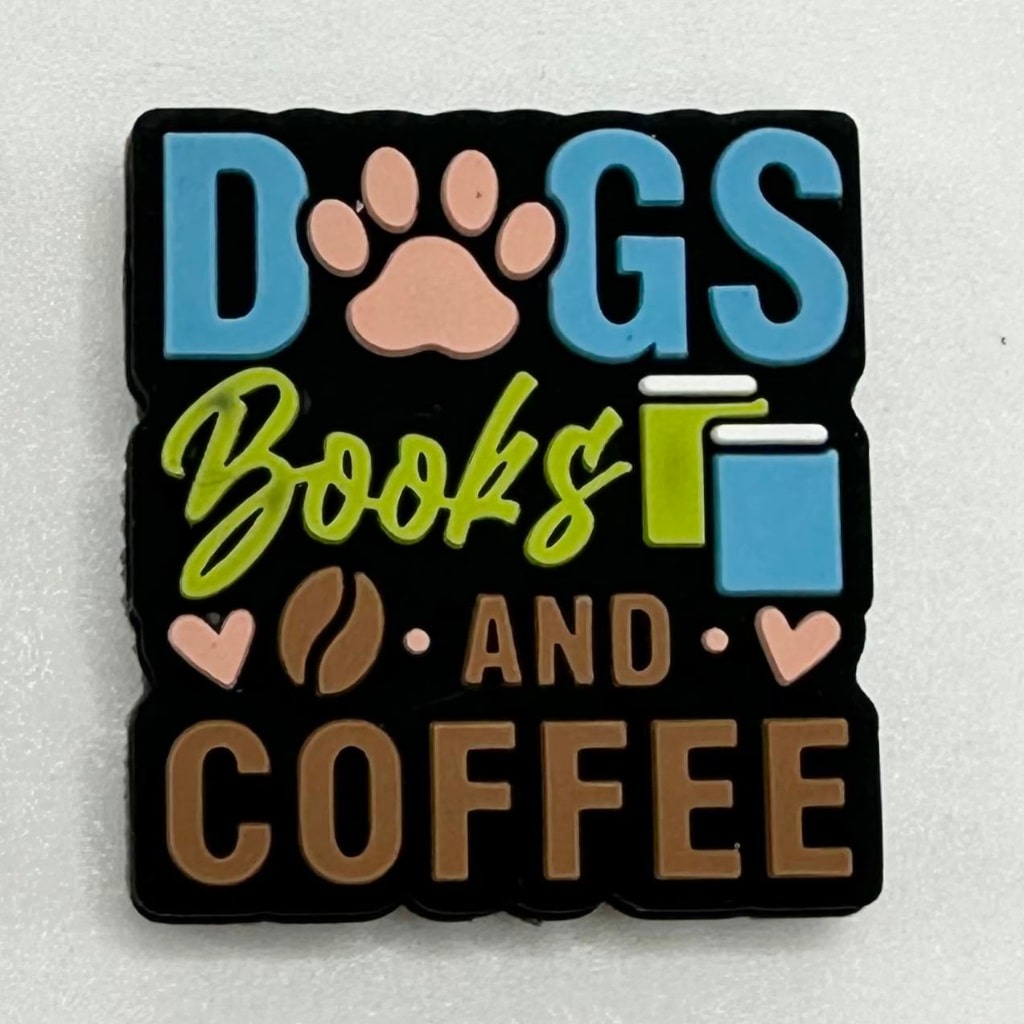 Dog Books And Coffee, Pet Lovers, Coffee Shops, Silicone Focal Beads