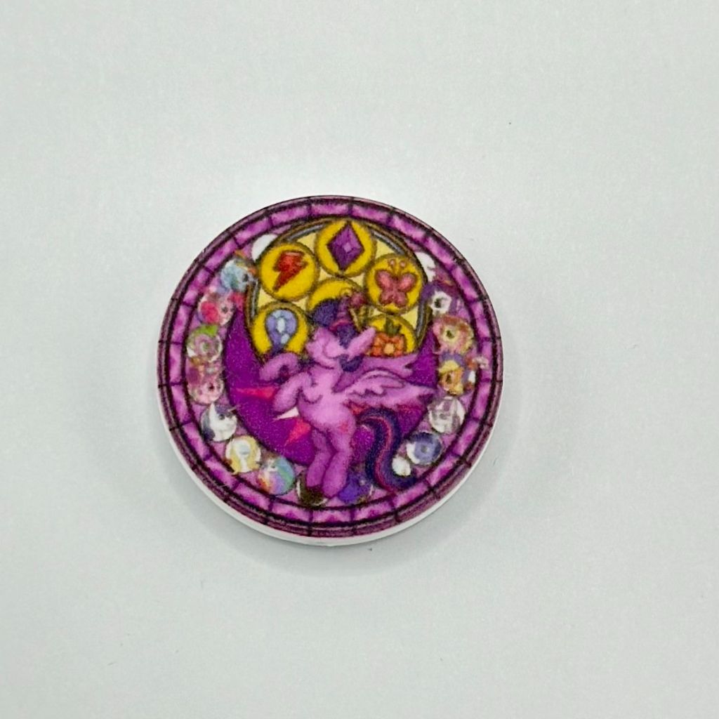 Little Twilight Purple Horse Pony Purple Unicorn Round Silicone Focal Beads