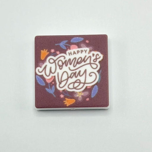 Happy Woman Day Celebrating International Women's Day, Silicone Focal Beads