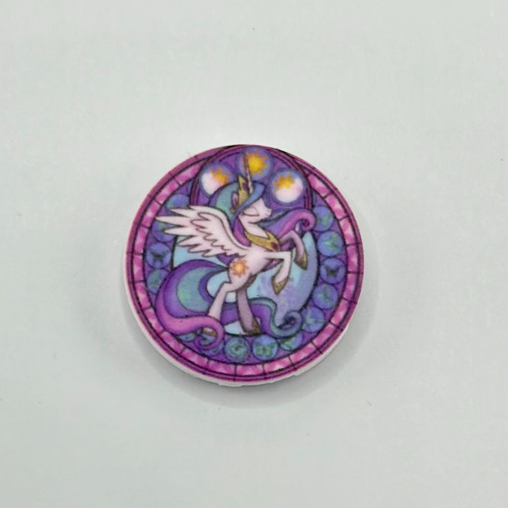 Purple Universe Unicorn for Princess Pony Round Silicone Focal Beads