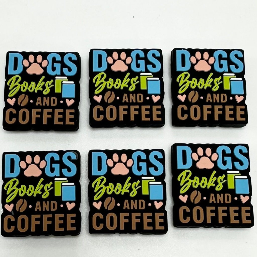 Dog Books And Coffee, Pet Lovers, Coffee Shops, Silicone Focal Beads