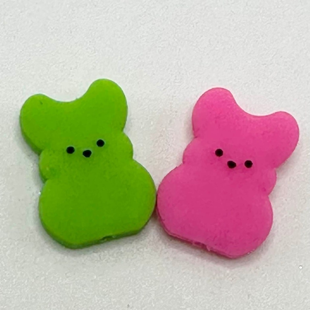 Green Bear And Pink Bear, Teddy Bears, Friendship, Soft, Silicone Focal Beads Random Mix