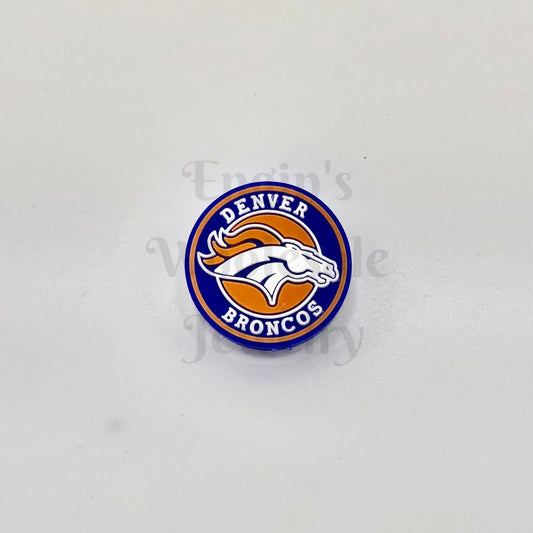 Denver Bronco Football Silicone Focal Beads