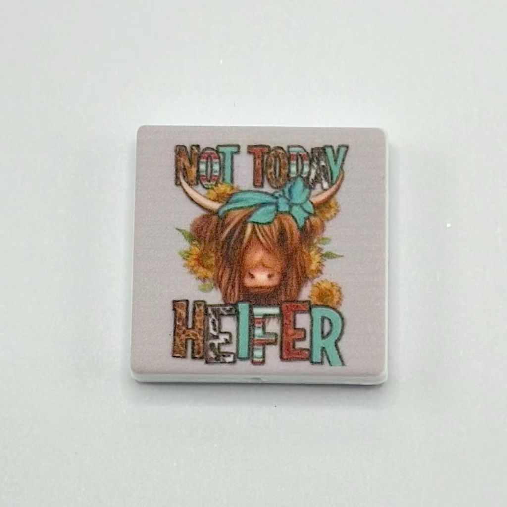 Long Horns Highland Cow "Not Today Heifer" Silicone Focal Beads