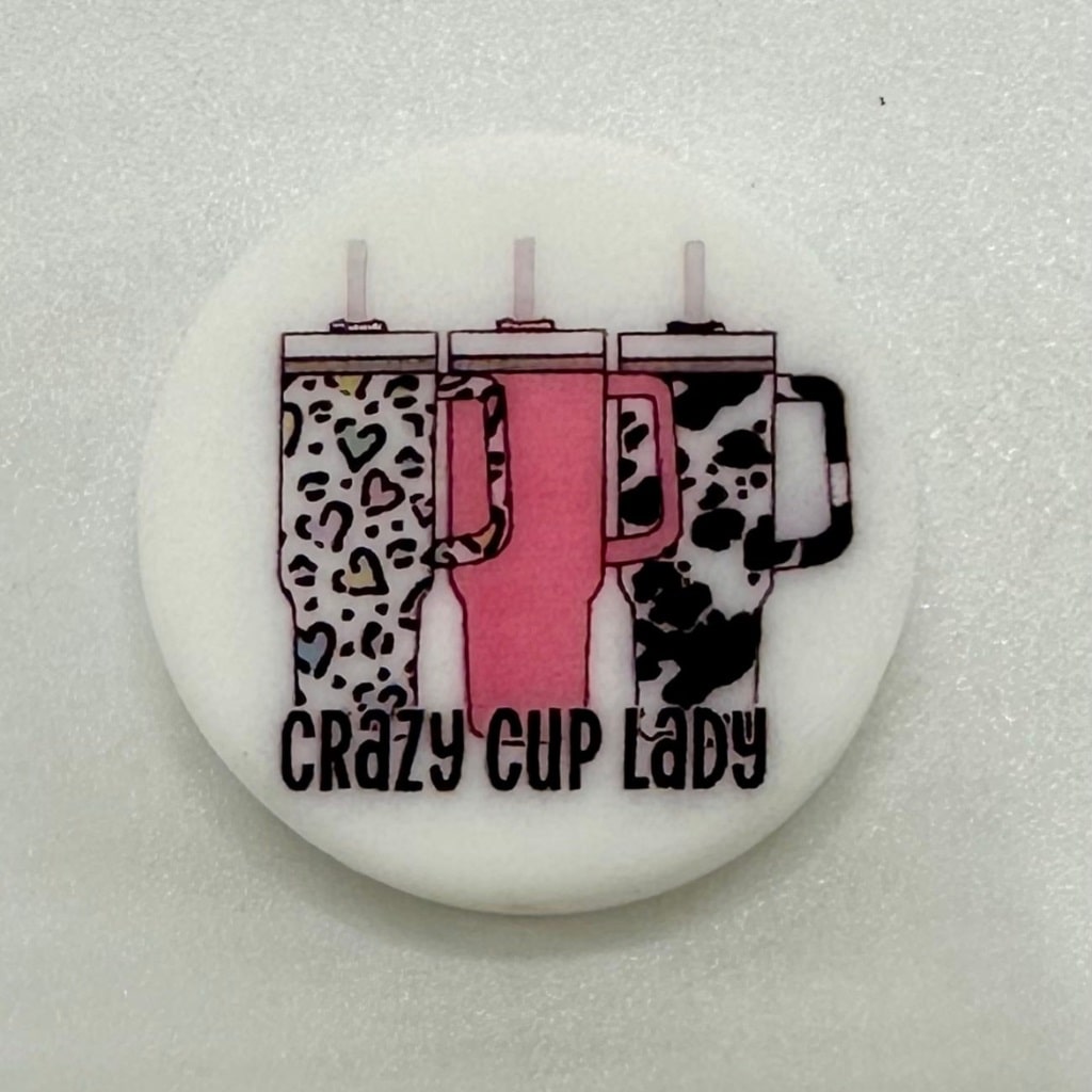 Crazy Cup Lady, Cow Print, Stanley Cup, Drinking Cups, Tumbler Bottle Thermos Silicone Focal Beads