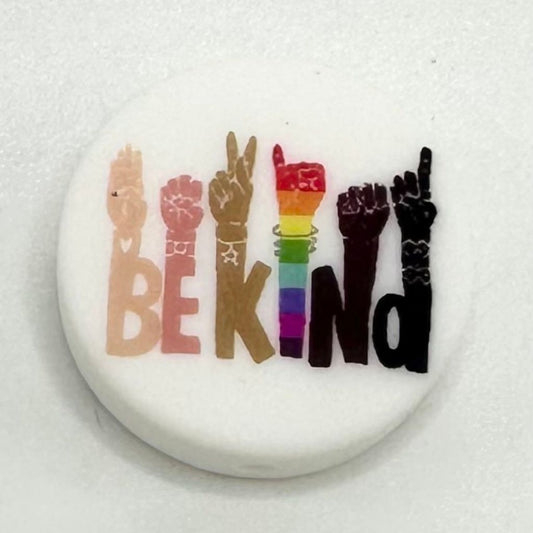 Be Kind Hand Gestures Multicultural Diversity Silicone Focal Beads