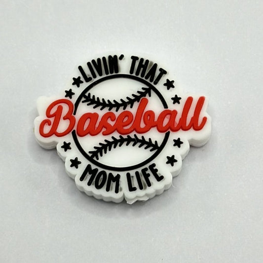 Living that Baseball Mom Life Silicone Focal Beads