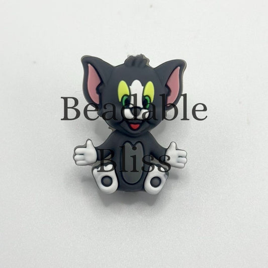 Cute Baby To Cat Cartoon 3D Silicone Focal Beads