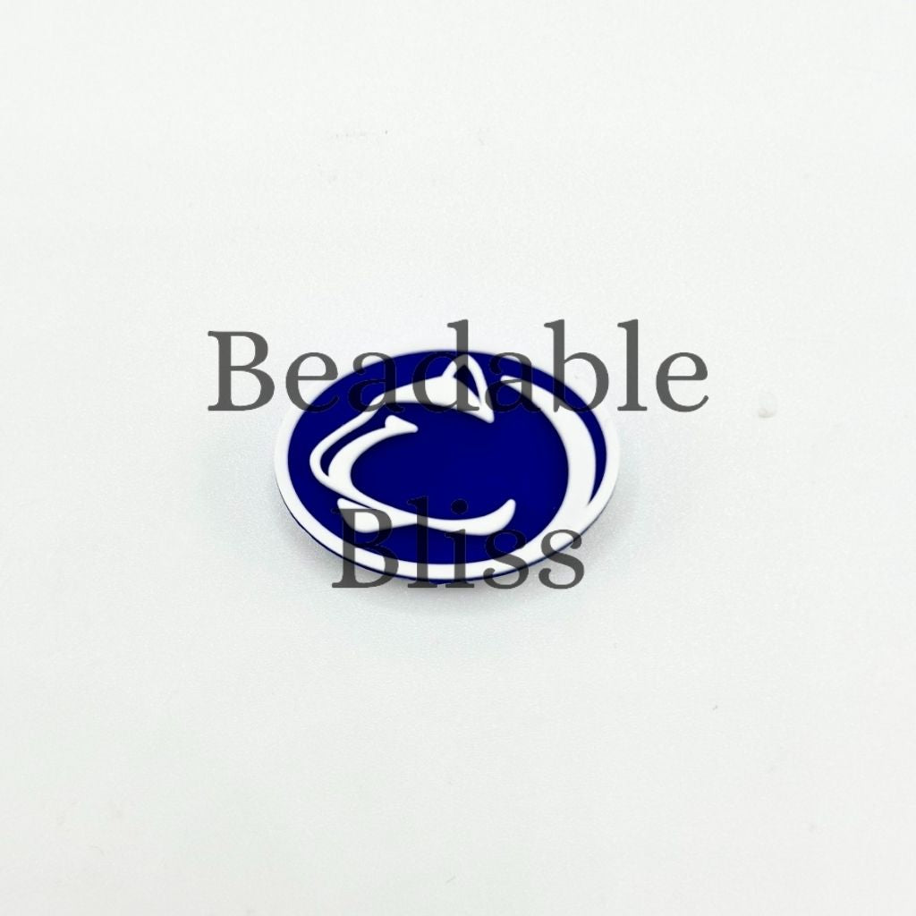 Penn State Nittan Lions Sports Silicone Focal Beads