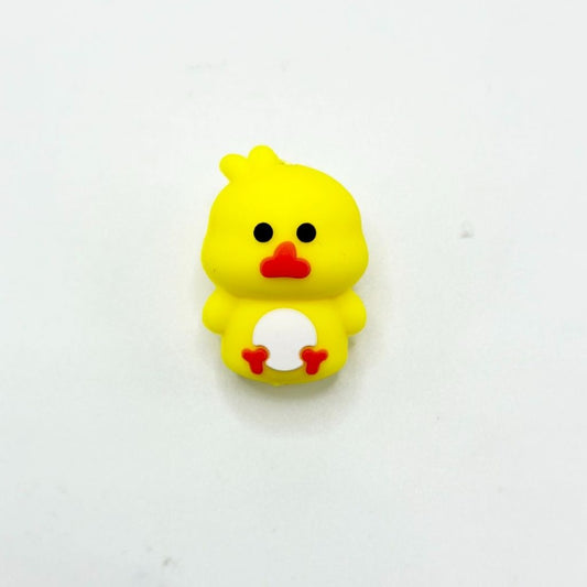 3D Little Cute Yellow Duckling Cartoon Duck Silicone Focal Beads