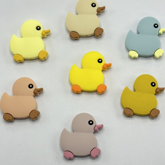 Colorful Cute Little Ducks Ducklings Silicone Focal Beads Random Mix