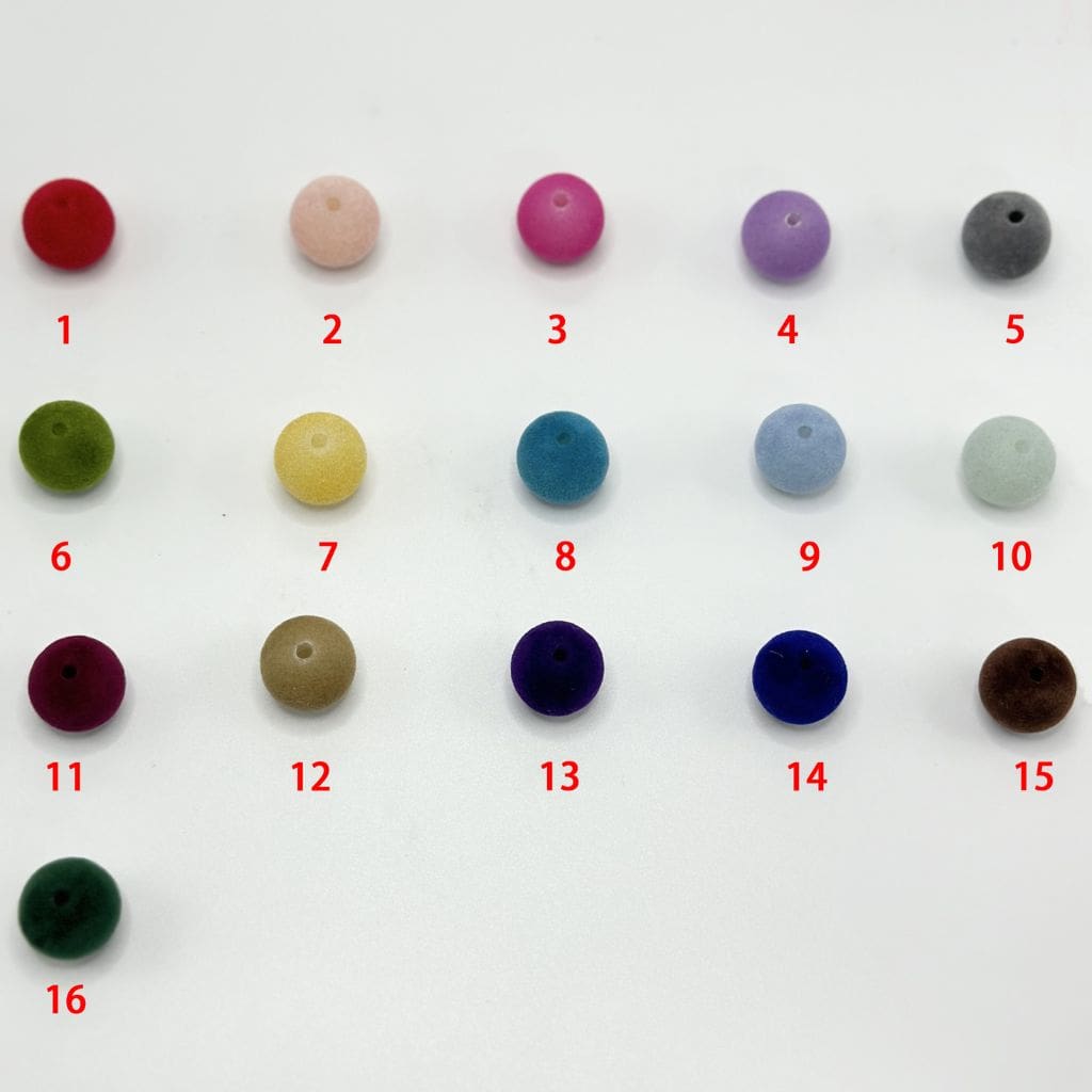 Flocked Acrylic Beads, Round Shape, Random Mix Dark Colors, 16mm, MZ, Please Read the Description