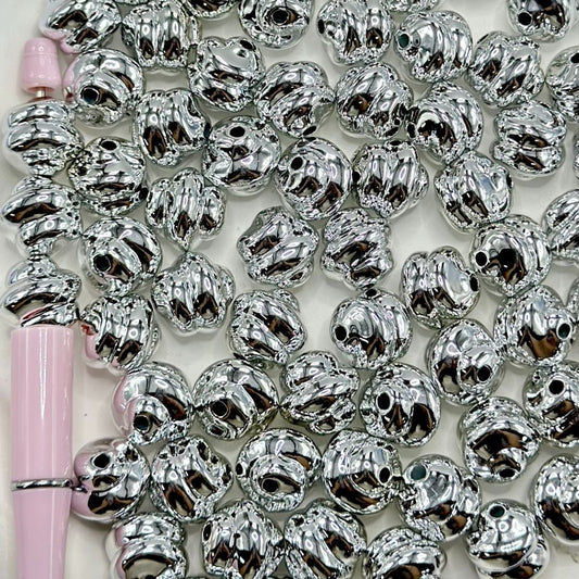 Silver Color Beehive Acrylic Beads 16*16.5mm, Random Mix