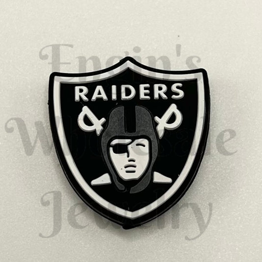 Raider Football Sports Silicone Focal Beads