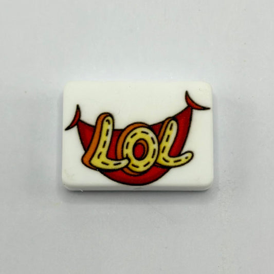 Humor Themed Playful Bead Featuring 'LOL' Lots of Laugh Silicone Focal Beads