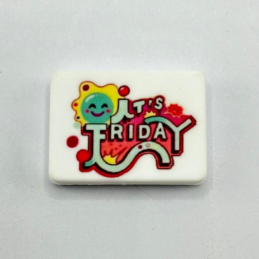 It's Friday Bead with Smile Emoji Smiley Silicone Focal Beads