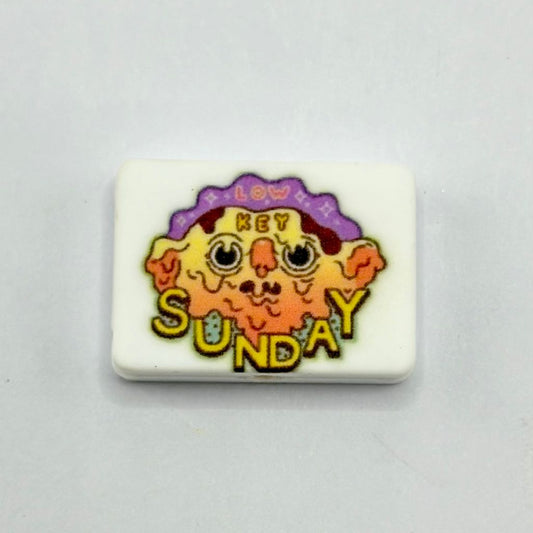 A Melting Man with Text Low Key Sunday Silicone Focal Beads