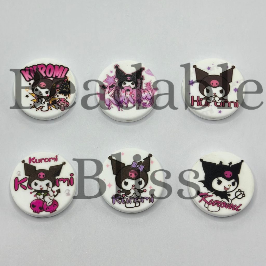 Cute Black Cat Kitten Skull Kurome Silicone Focal Beads