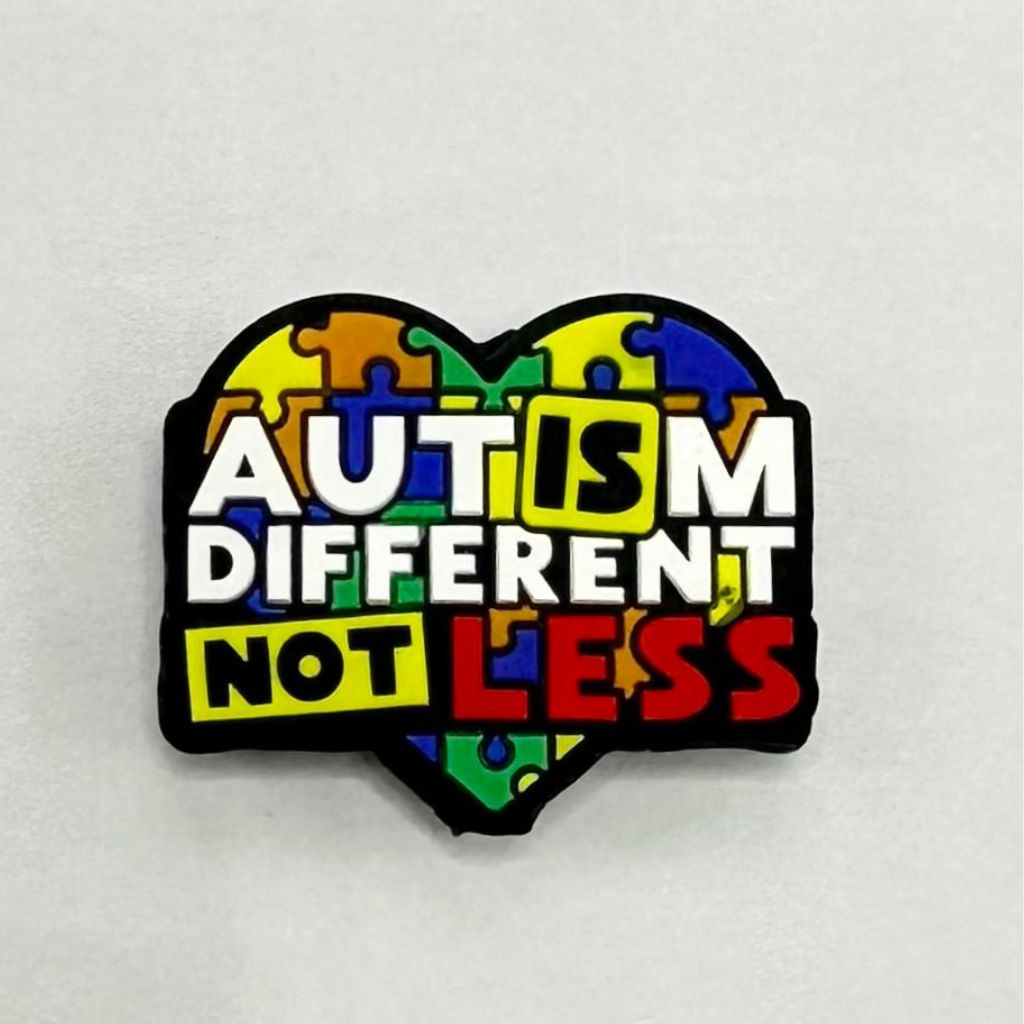 Autistic Puzzle Autism Awareness Different Not Less Heart Silicone Focal Beads