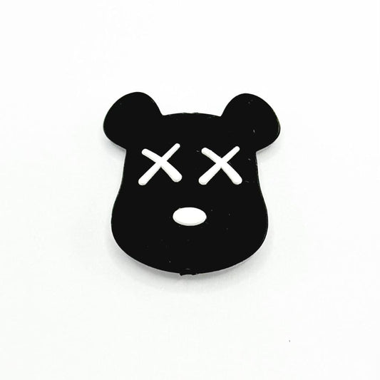 Black Bear Animal Head Cartoon Silicone Focal Beads