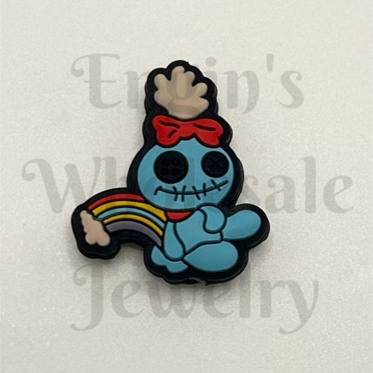 Blue Baby Zombie Jack with Rainbow Silicone Focal Beads