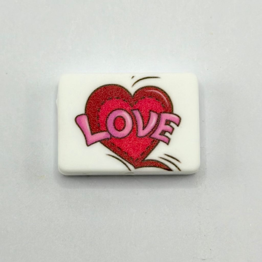 Love Red Heart Silicone Focal Bead – Beadable Bliss