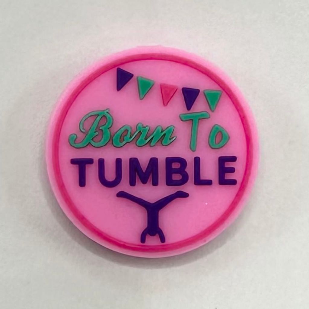 Handstand Born to Tumble Pink Sports Silicone Focal Beads