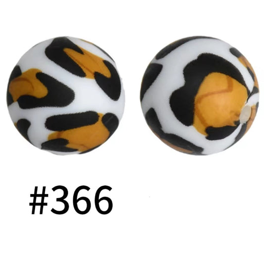 Jaguar Cheetah Printed Silicone Beads Number 366