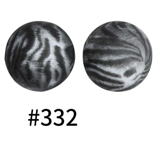 Zebra Printed Silicone Beads Number 332