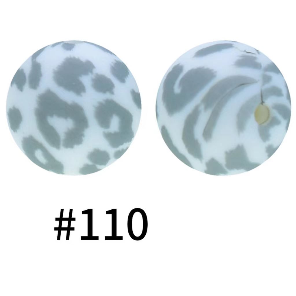 Jaguar Printed Silicone Beads Number 110