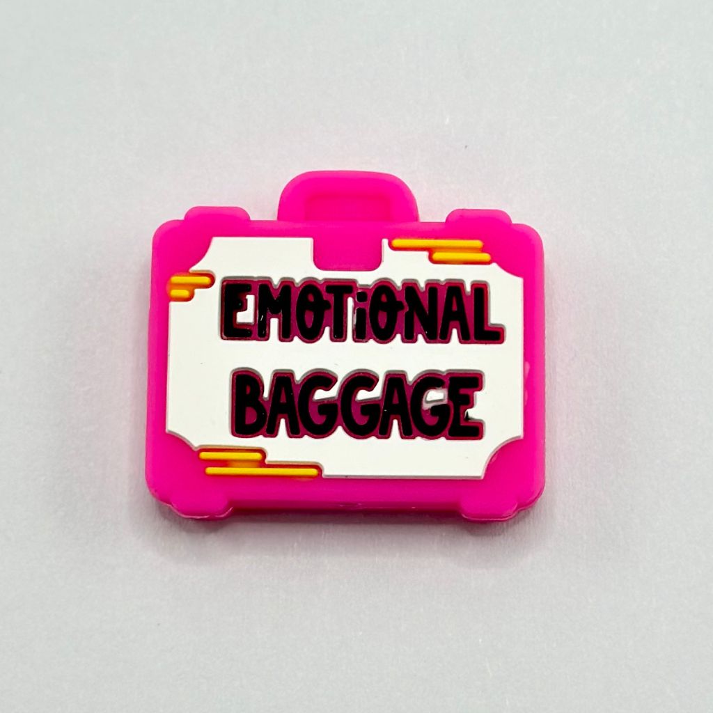 Inner Strength Emotional Baggage Pink Luggage Bag Silicone Focal Bead