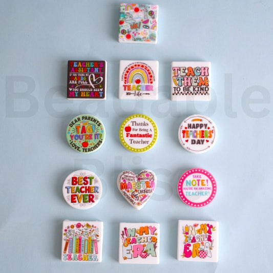 Teachers Series Silicone Focal Beads, Random Mix