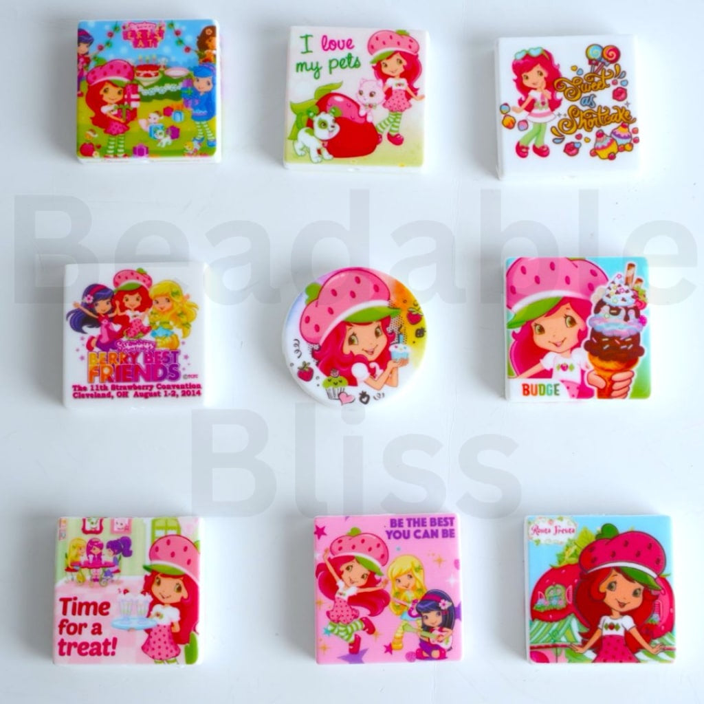 Strawberry Shortcak Series Silicone Focal Beads, Random Mix