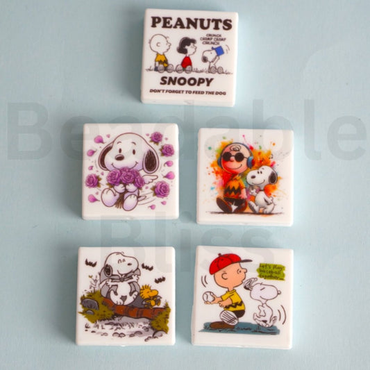 Peanu Snoop Charlie Brow Series Silicone Focal Beads, Random Mix