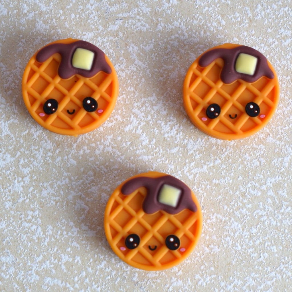 Vivid Cute Waffle Cookies Biscuits Silicone Focal Beads