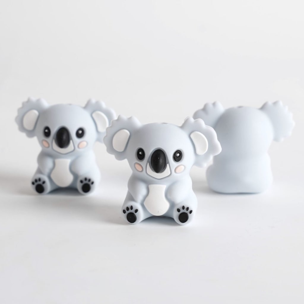 3D Little Cute Koala Silicone Focal Beads