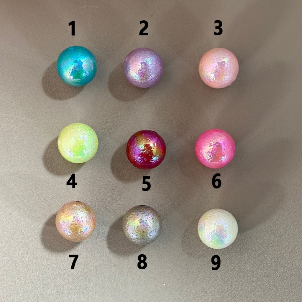 UV Finish Colorful Shiny Rough Round Acrylic Beads, 16MM, Please Read the Description