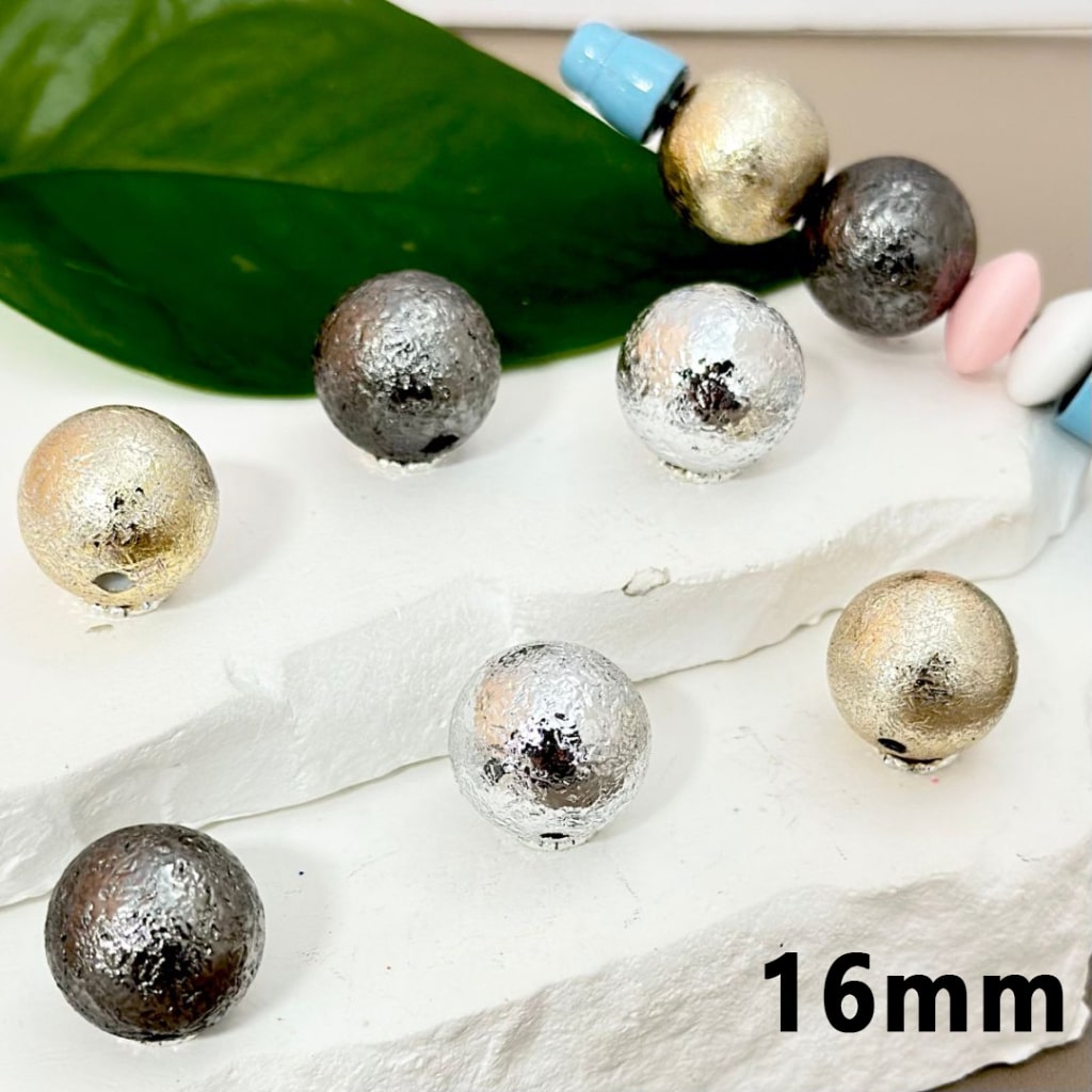 Shiny Metallic Color Bumpy Round Acrylic Beads, 16MM, Please Read the Description