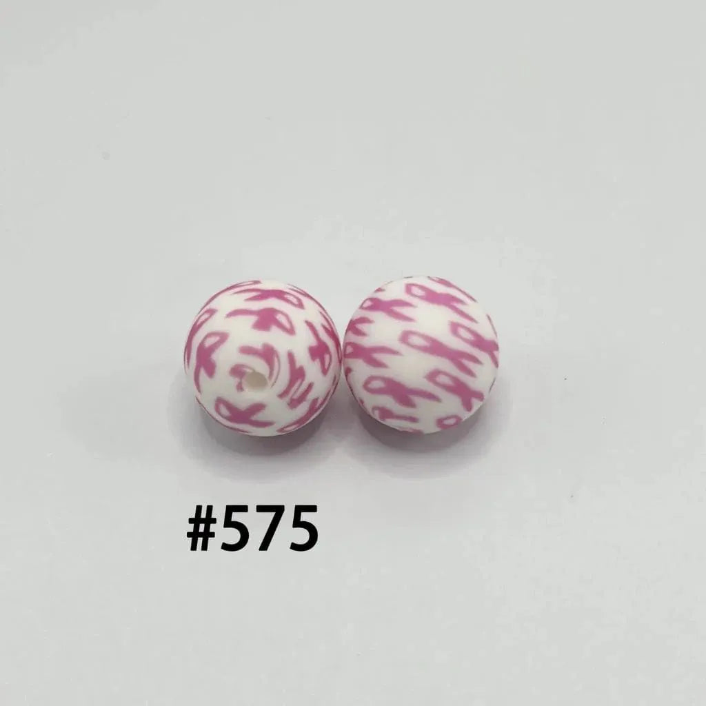 Printed Silicone Beads 15 mm