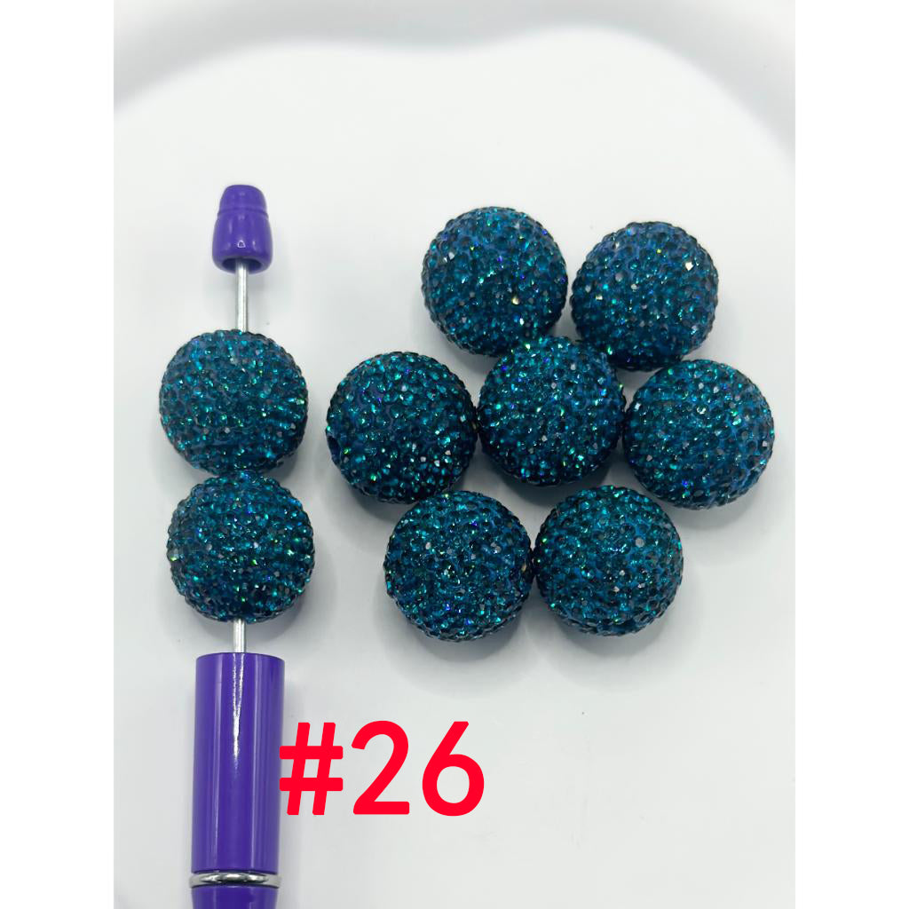 Clay Beads with Rhinestones, 20mm, Please Read Description