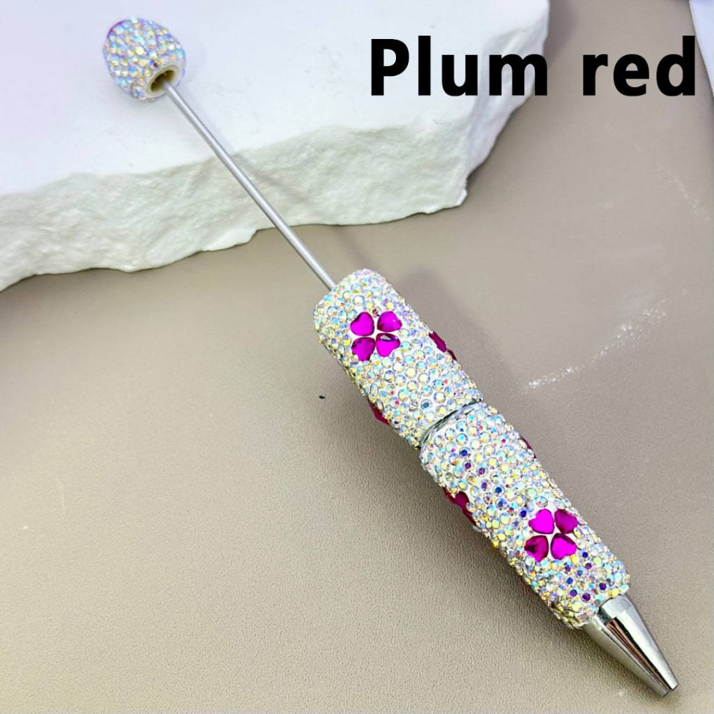 Beadable Clay Pens with Colorful Hearts Mini AB Rhinestones Covered the Entire Pen