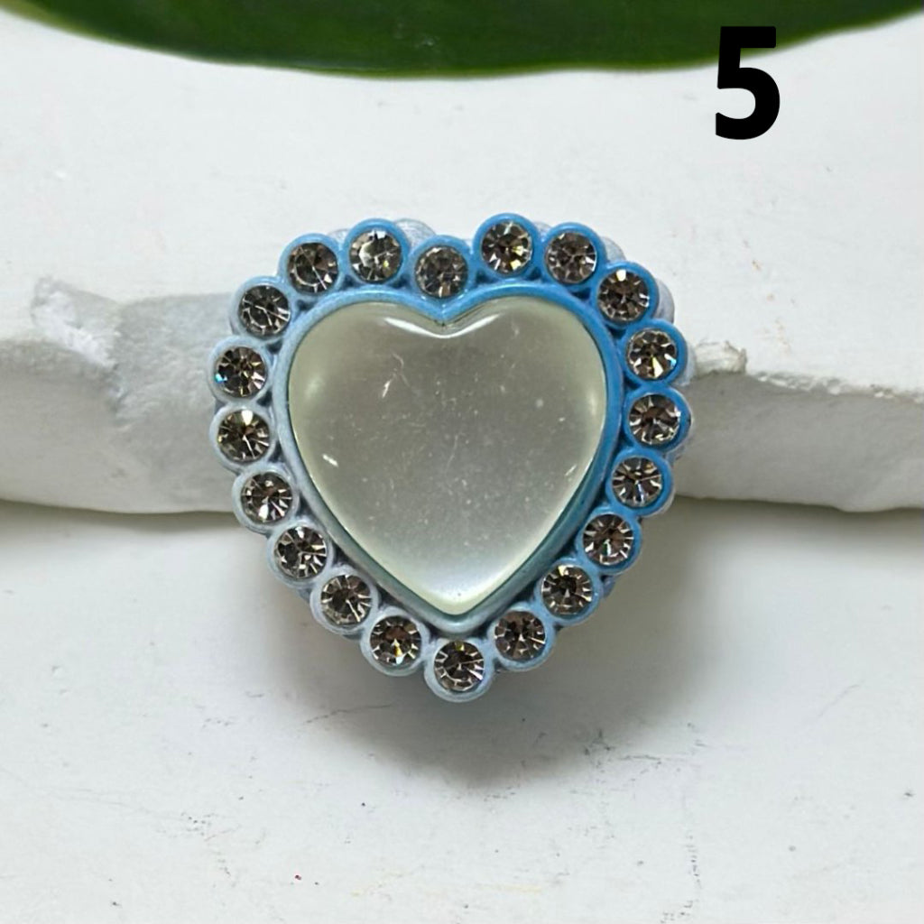 Fancy Ombre Blue Series Alloy Heart Square Rectangle with Shiny Rhinestones Pearls Clay Beads